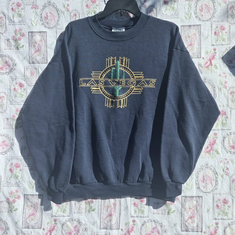 Vintage Lee Las Vegas Sweatshirt 90s Southwestern‎ Graphic Crewneck Navy L